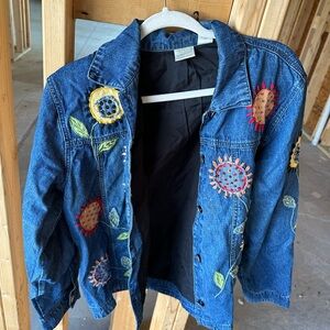 Bleu bayou vintage jacket 90s sunflower denim